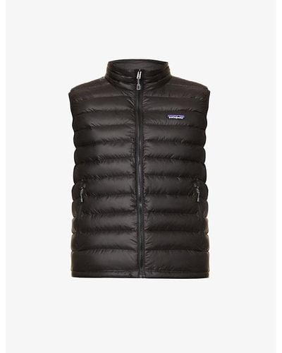 Patagonia Padded High-neck Recycled-polyester-down Gilet - Black