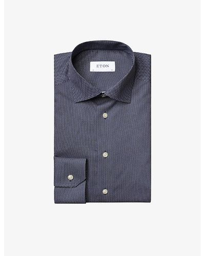 Eton Slim-fit Cotton-twill Shirt - Blue