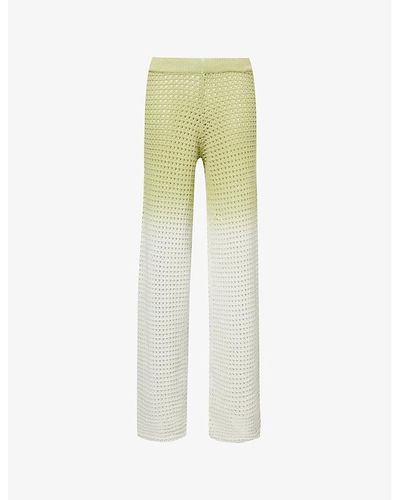 Daily Paper Adaeze -pattern Cotton-blend Knitted Pants - Green