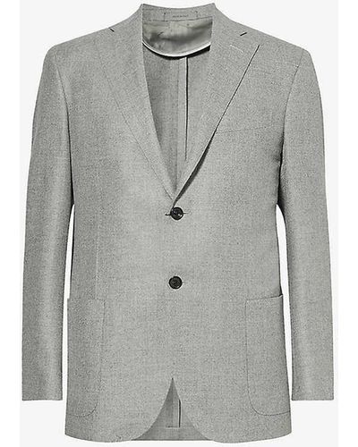 Corneliani Notch-lapel Regular-fit Wool And Cashmere-blend Blazer - Grey