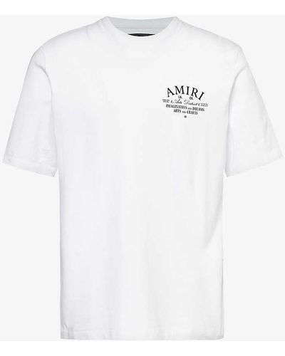 Amiri Brand-embellished Crewneck Cotton-jersey T-shirt - White