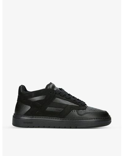 Represent Reptor Contrast-panel Leather Low-top Sneakers - Black
