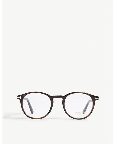 Tom Ford Tf5294 Round-frame Glasses - Brown