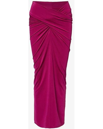 16Arlington Berretta Slim-fit Stretch-woven Jersey Maxi Skirt - Pink