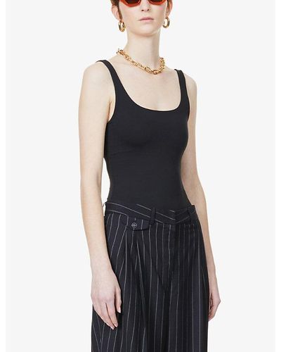 GOOD AMERICAN Scoop-neck Stretch-jersey Body - Black