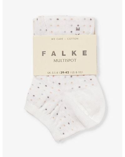 FALKE Multi-spot Ankle-rise Stretch-cotton Blend Socks - White