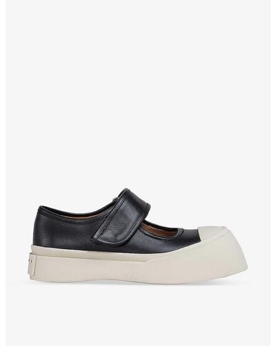 Marni Pablo Flatform-sole Leather Shoes - White