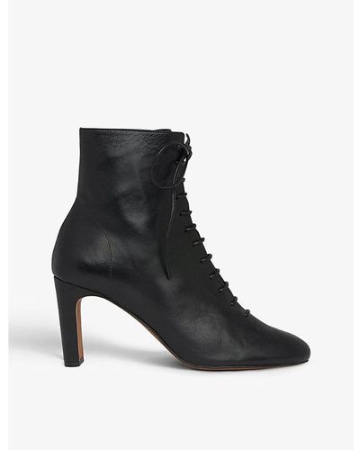 Whistles Dahlia Leather Lace-up Boots - Black