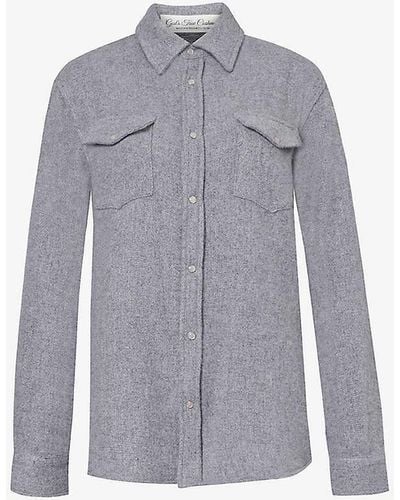 God's True Cashmere Unisex Flap-pocket Regular-fit Cashmere Shirt X - Grey