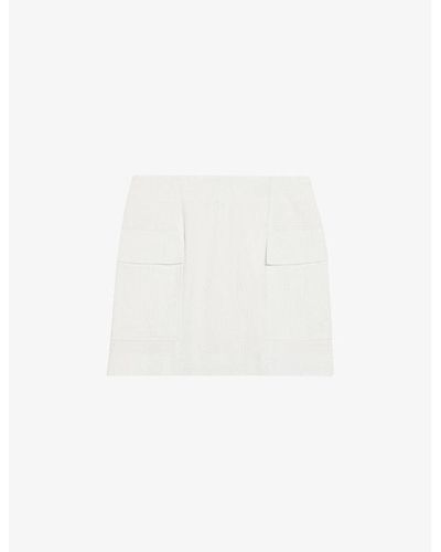 Claudie Pierlot Patch-pocket Stretch-cotton Mini Skirt - White