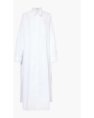 Frankie Shop Avery Relaxed-fit Cotton And Polyester-blend Poplin Maxi Dress - White