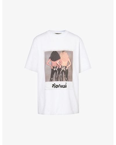 Fiorucci Vinyl Girls Graphic-print Organic-cotton T-shirt - White