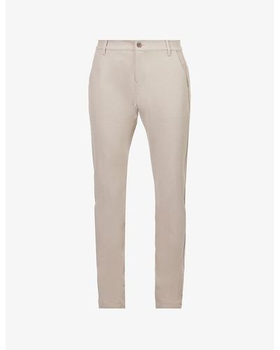 PAIGE Stafford Slim-leg Mid-rise Stretch-woven Pants - Natural