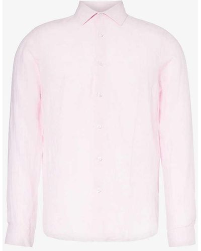 Orlebar Brown Giles Long-sleeve Regular-fit Linen Shirt Xx - Pink