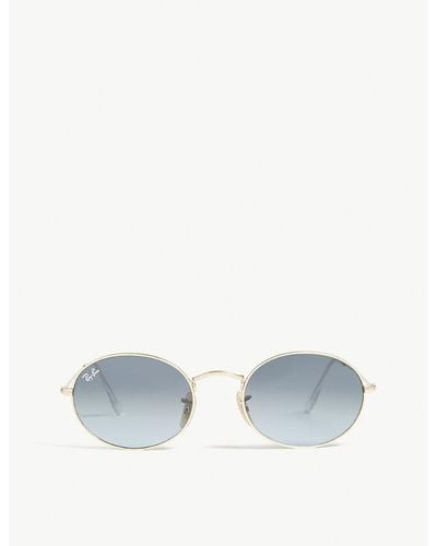 Ray-Ban Rb3547 Metal Oval-frame Sunglasses - Blue