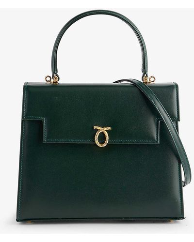 Launer Traviata Leather Top-handle Bag - Green