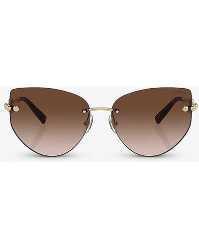 Tiffany & Co. Tf3096 Butterfly-frame Metal Sunglasses - Metallic