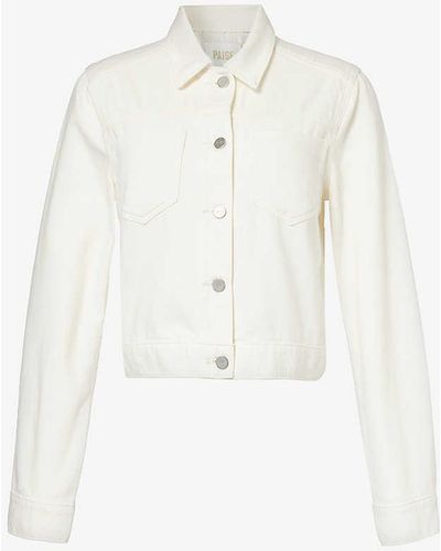 PAIGE Vivienne Patch-pocket Denim-blend Jacket - White