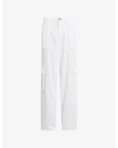 AllSaints Frieda Straight-leg Mid-rise Cotton-blend Pants - White