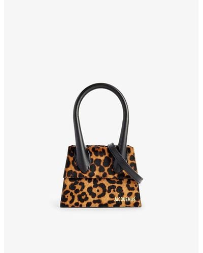Jacquemus Le Chiquito Moyen Leopard-print Leather Top-handle Bag - Multicolour