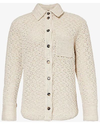 Bottega Veneta Patch-pocket Crocheted Cotton Shirt - White