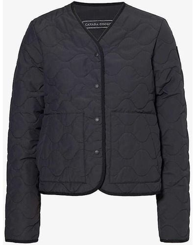 Canada Goose Annex Patch-pocket Quilted Cotton-blend Padded Jacket - Blue