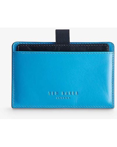Ted Baker Cody Logo-debossed Leather Pull-out Wallet - Blue
