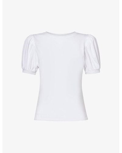 PAIGE Matcha Puffed-sleeve Cotton-jersey T-shirt X - White