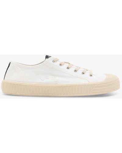 AllSaints Sherman Logo-embroidered Canvas Low-top Trainers - Natural