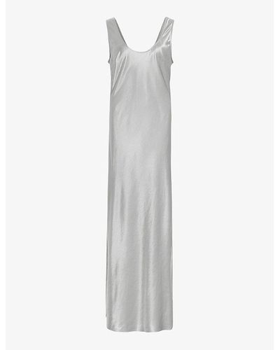 AllSaints Lisa Scoop-neck Sleeveless Organic-cotton Maxi Dress - White