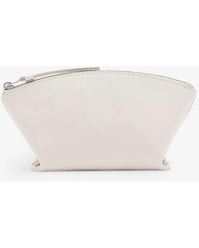 AllSaints Anais Stud-embellished Leather Pouch - Natural