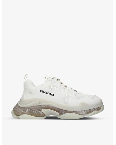 Balenciaga Triple S Sole Faux-leather And Mesh Sneakers - White
