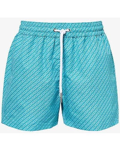 Frescobol Carioca Elasticated-waist Recycled-polyester Swim Shorts - Blue