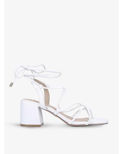 KG by Kurt Geiger Roma Strappy Vegan-leather Heeled Sandals - White