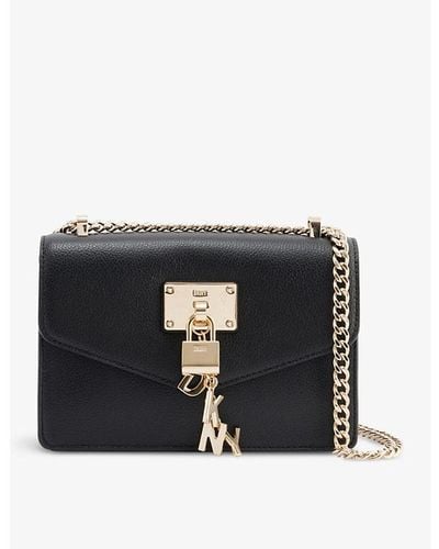 DKNY Elissa Small Leather Shoulder Bag - Black