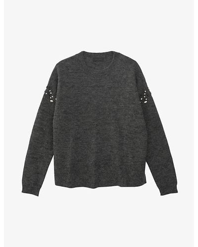 IKKS Crystal-embellished Knitted Sweater - Gray
