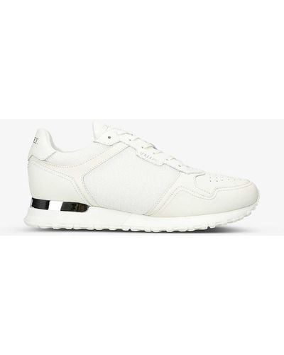 Mallet Lowman Padded-mesh Patent-leather Trainers - White