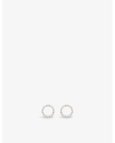 V By Laura Vann Luna 18ct Yellow -plated Recycled Sterling-silver And Cubic-zirconia Stud Earrings - White
