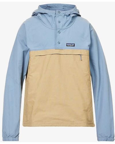 Patagonia funhoggers Funnel-neck Relaxed-fit Cotton-canvas Anorak X - Blue