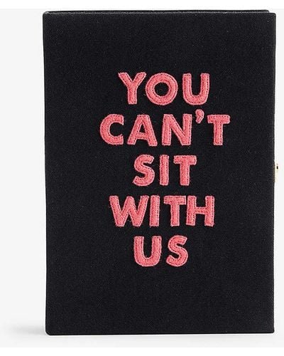 Olympia Le-Tan You Can't Sit With Us Cotton, Wool And Silk-blend Clutch Bag - Black