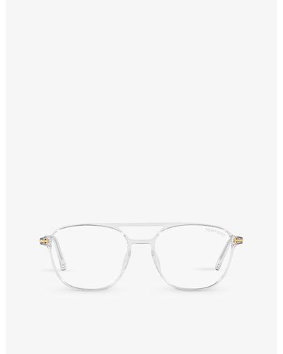 Tom Ford Tr001660 Ft5874-b Pilot-frame Injected Glasses - White
