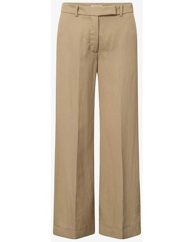 Lovechild 1979 Lea Straight-leg High-rise Stretch-woven Trousers - Natural