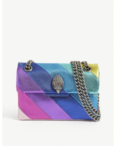 Kurt Geiger Mini Kensington Rainbow-print Leather Shoulder Bag - Blue