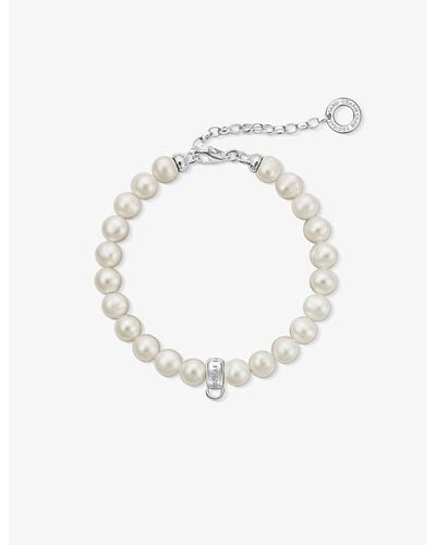 Thomas Sabo Charm Club Pearl Charm Bracelet - White