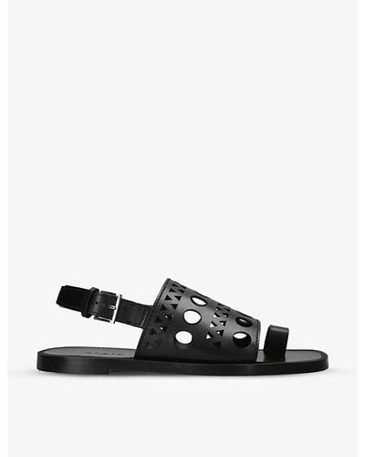 Alaïa Vienne Cut-out Leather Sandals - Black
