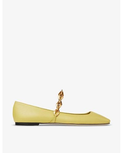 Jimmy Choo Diamond Tilda Leather Loafers - Yellow