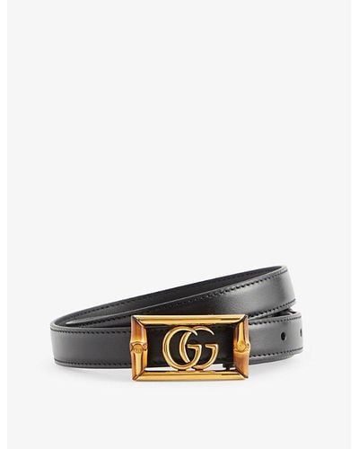 Gucci Square Logo-buckle Leather Belt - White