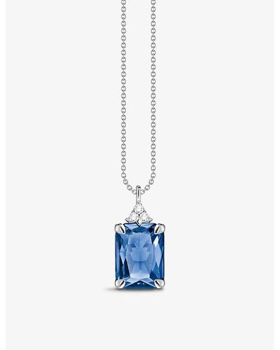 Thomas Sabo Sterling-silver, Cubic Zirconia And Stone Pendant Necklace - Blue