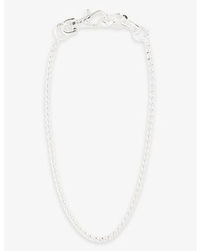 Martine Ali Oda Baby-boxer 925 Sterling- Pleated Brass Necklace - White