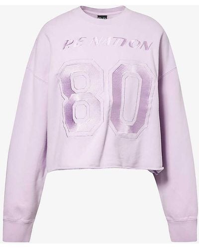 P.E Nation Undercut Brand-embroidered Organic-cotton Sweatshirt X - Pink